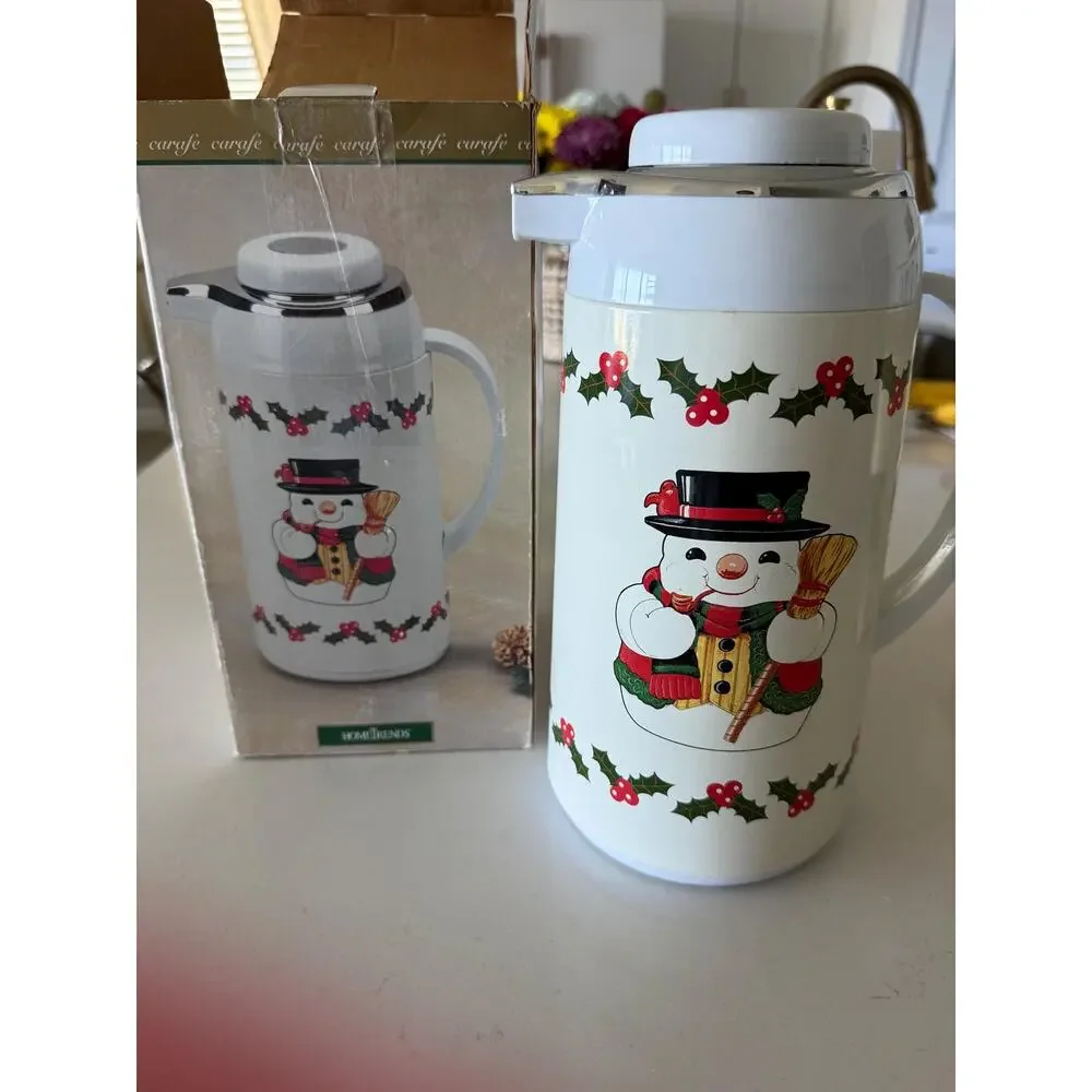 Vintage HomeTrends Snowman Holiday Thermal Carafe (1 Quart) With Box